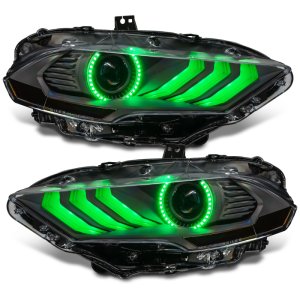 Ford Mustang Headlight Assembly - ORACLE Lighting - Black Series - Dynamic ColorSHIFT - `18-`23